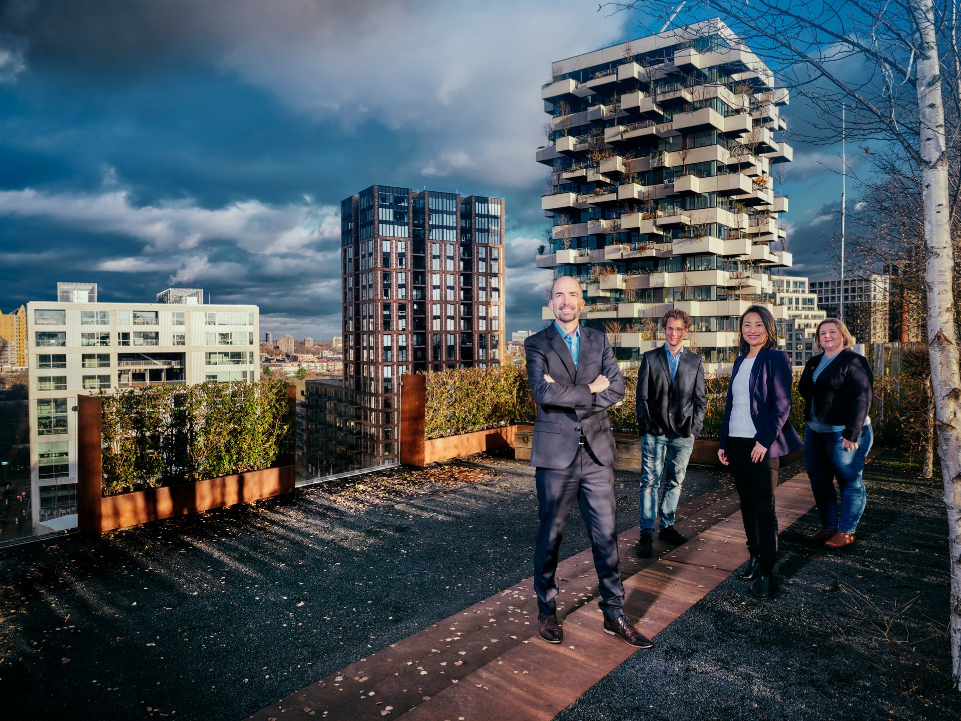 Ruben de Francisco, Pieter Ermers, Heidi Lee, Iulia Dobai, roof Onera HQ